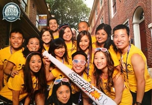 Aaron Tai, far left, now a third-year student at Illinois College of Optometry, with an ICO Quiz Bowl team during an Optometry’s Meeting in Philadelphia.