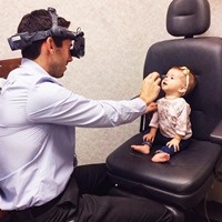 Lyla visits dad, Dr. Stephen Anderson, at work.