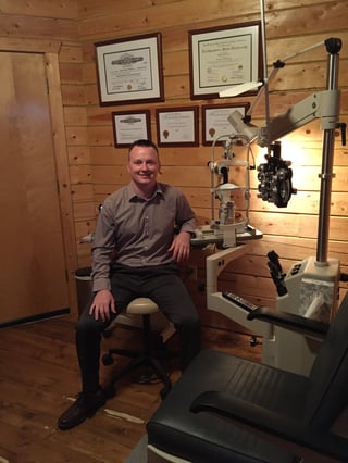 Dr. Wyatt Williams at Keys Eye Care, the practice he launched last year.