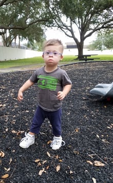 Finn, not bothered in the least by his incredibly important glasses.