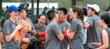 University of Houston College of Optometry students during the annual Student Texas Optometric Association softball fundraiser. (Photo by David Gee, UHCO Office of Optometry Relations)
